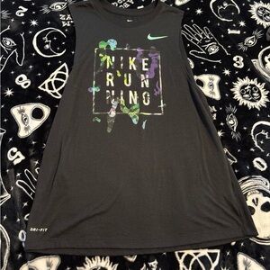 Nike Black Running Tank with Multicolor Graphic
